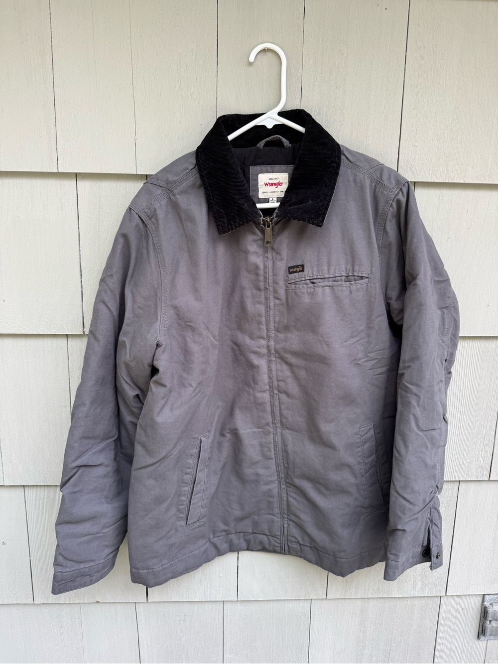 Wrangler Gray Field Jacket with Black Corduroy Collar